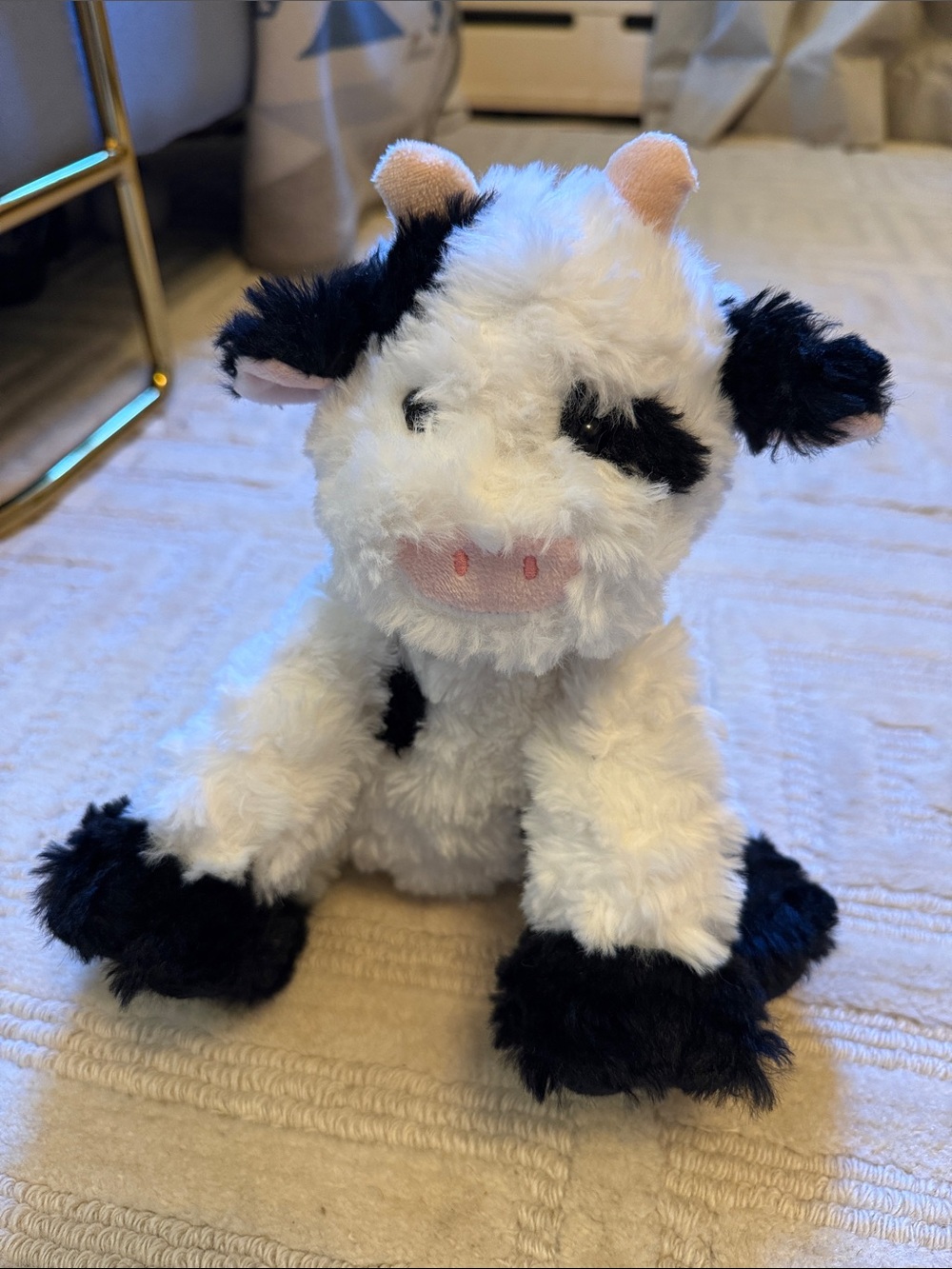 Plush Cow Stuffed Animal Toy - White and Black Cute Cuddler